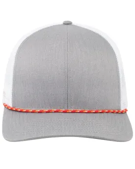 104BR-Pacific Headwear-RED/ HT GRY/ WHT