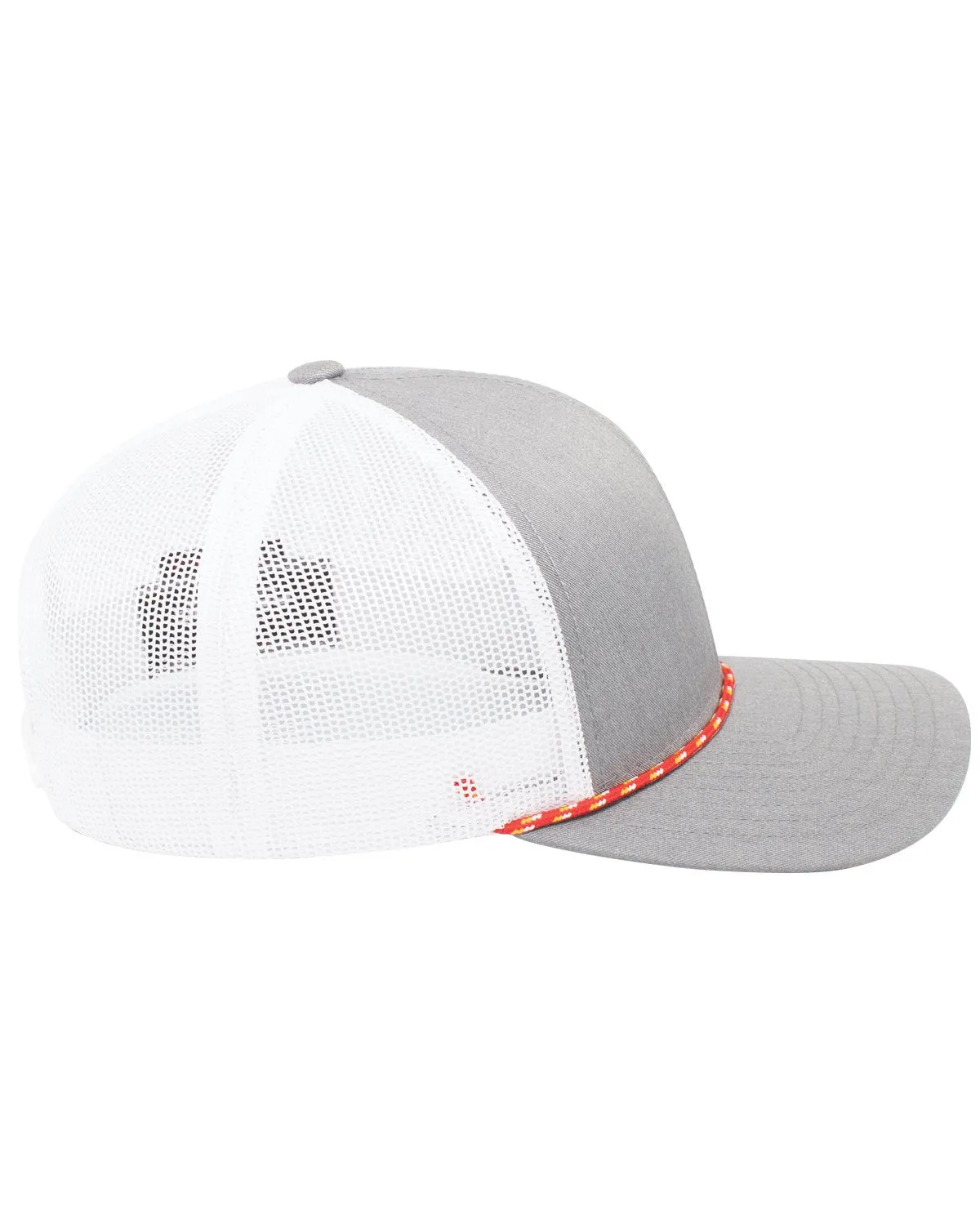 104BR-Pacific Headwear-RED/ HT GRY/ WHT