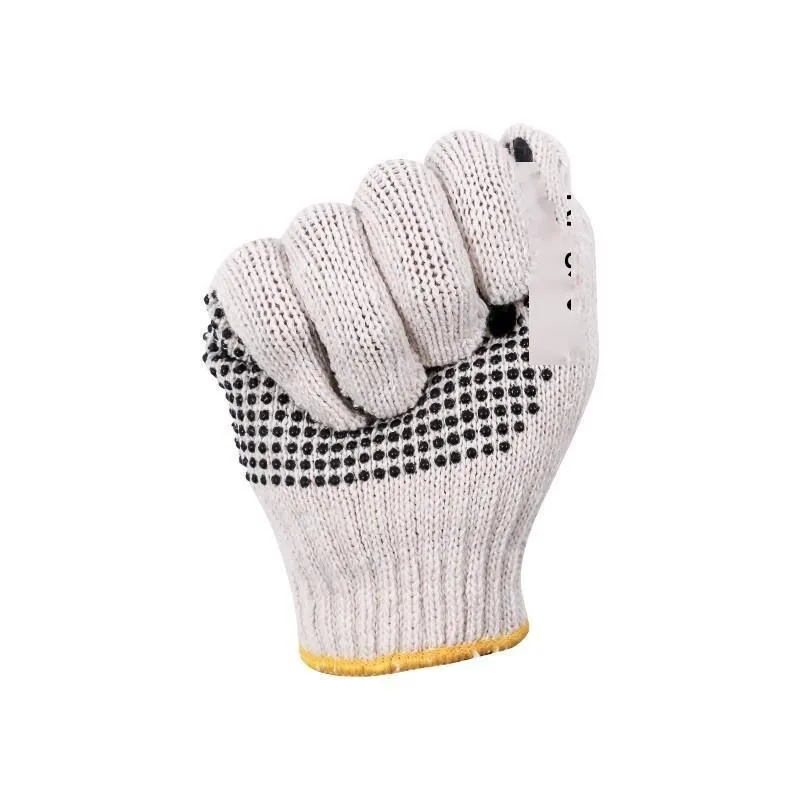 12 Pairs / Dozen Labor Protection Gloves Cotton Thread Gloves Site Work Hardware Maintenance Dipping Anti-Slip Wear Gloves