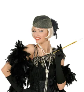 1920's Lurex Trimmed Lilly Hat With Feathers