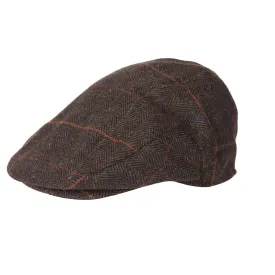 Barbour Wilkin Flat Cap Olive Herringbone