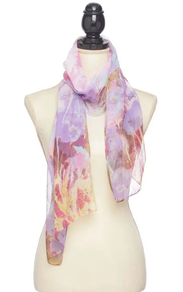 BASC4900 Silky Floral Oblong Scarf