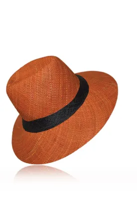 Berthile Orange Handmade Madagascar Hat