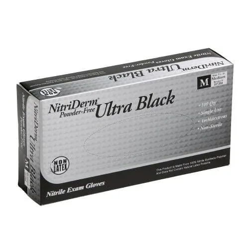 Black Nitrile Exam Gloves NitriDerm® Ultra