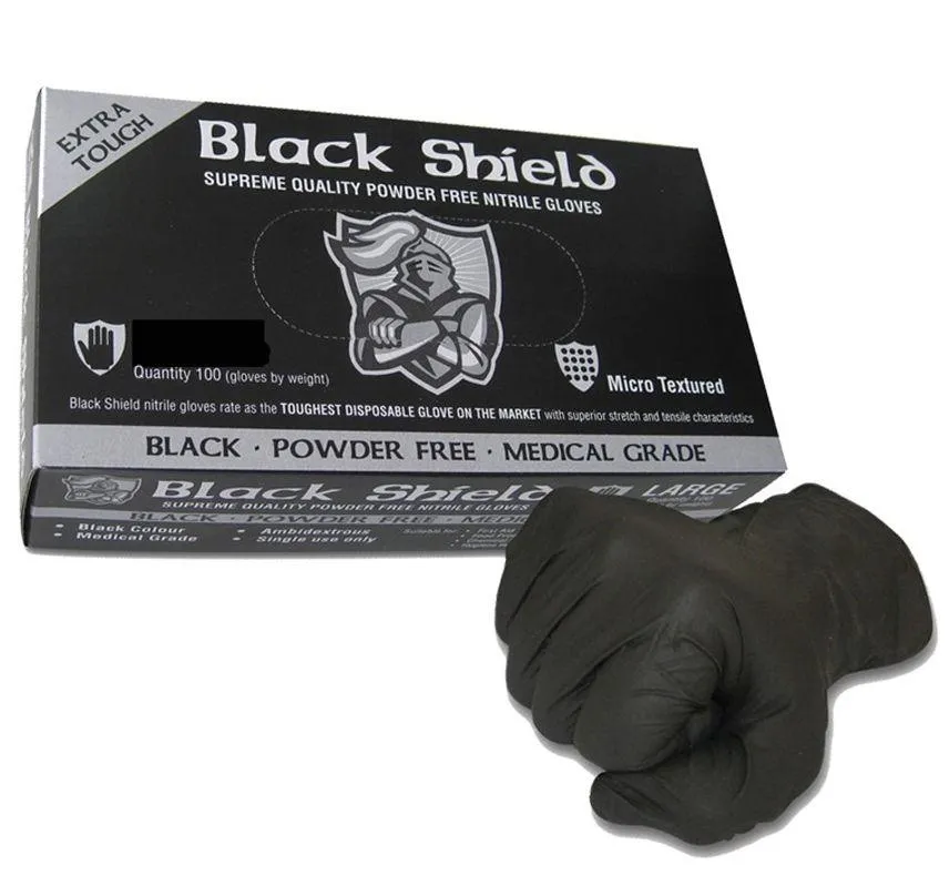 Black Nitrile Gloves Disposable Nitro Powder Free Industrial Grade Gloves Large x 1000