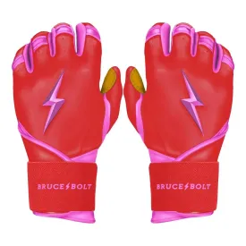 Bruce Bolt PREMIUM PRO BADER Series Long Cuff Batting Gloves: Pink