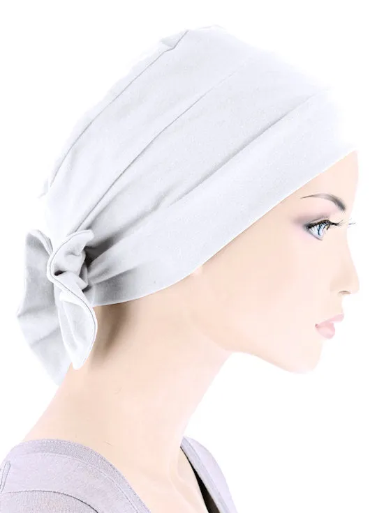 Cloche Bow Cap White