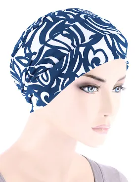 Cloche Cap Royal Blue Swirl