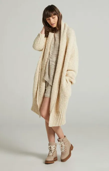 CREAM BOUVIER OVERSIZE CARDIGAN O/S