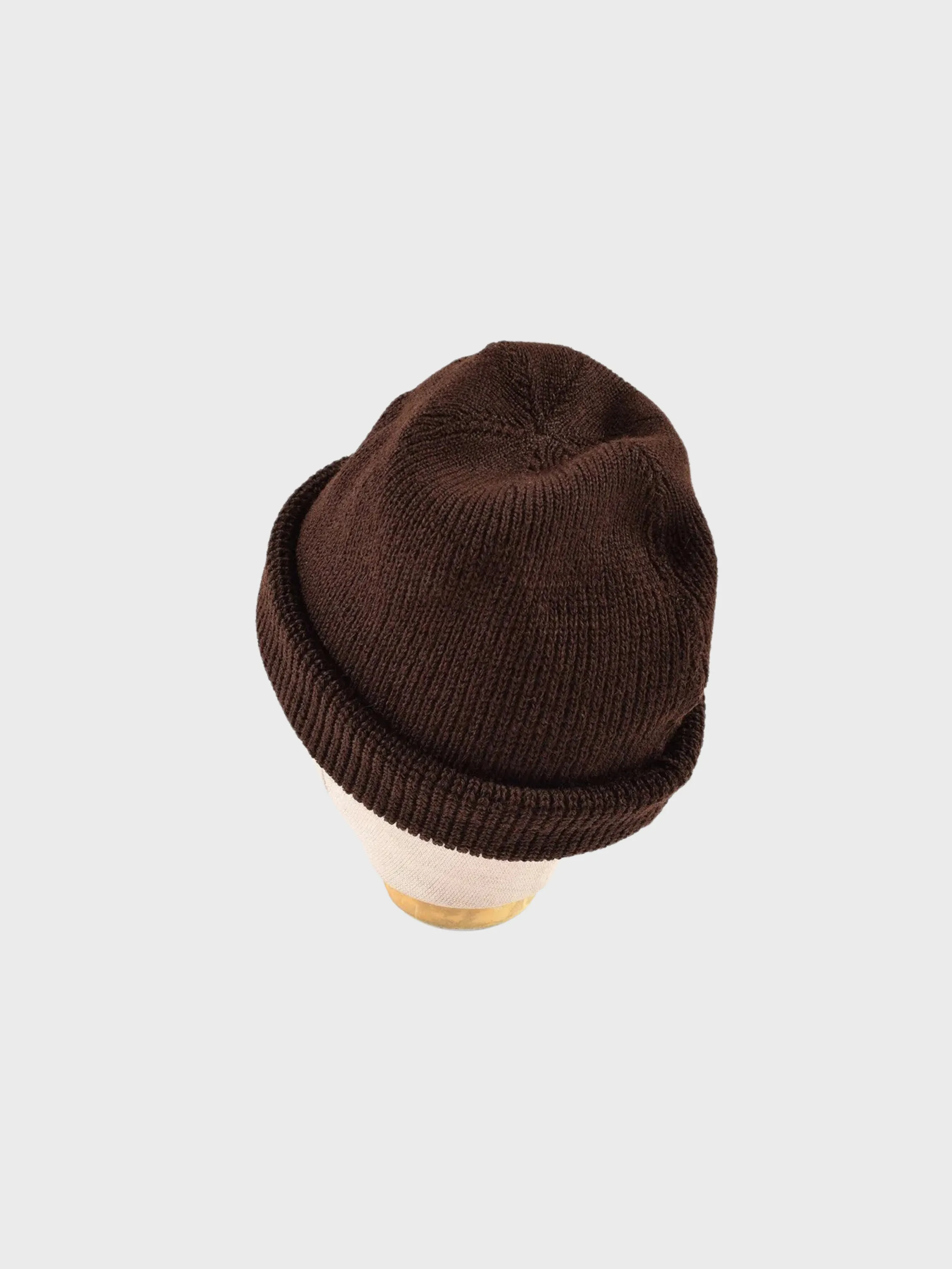 Dehen Wool Knit Watch Cap Brown FW24