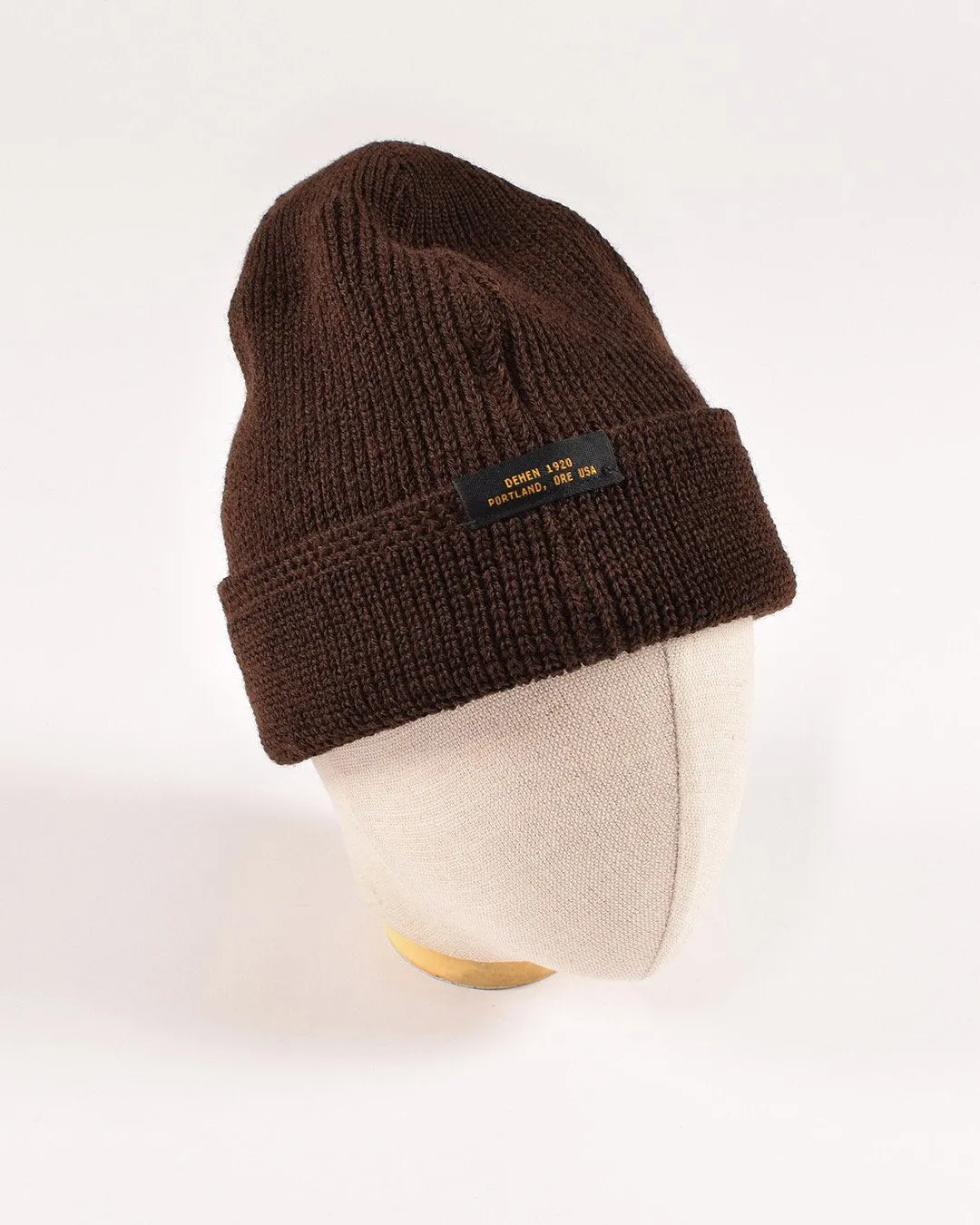 Dehen Wool Knit Watch Cap Brown FW24