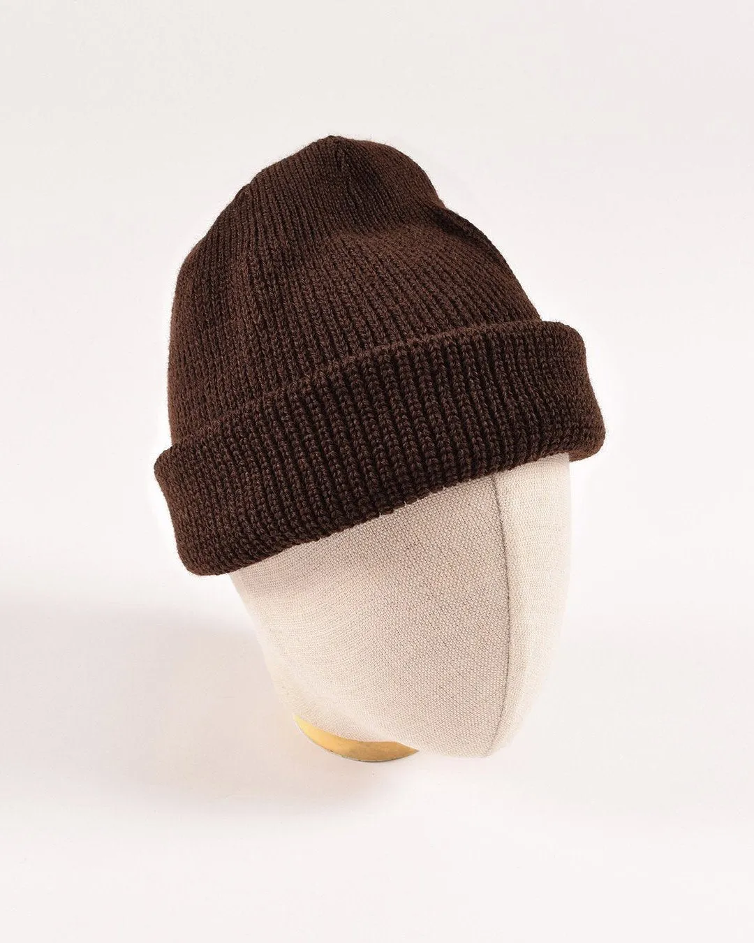 Dehen Wool Knit Watch Cap Brown FW24