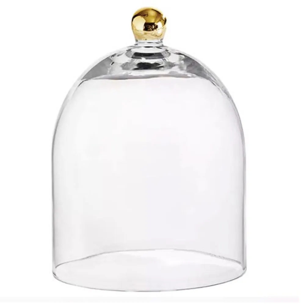 Gold Knob Glass Cloche