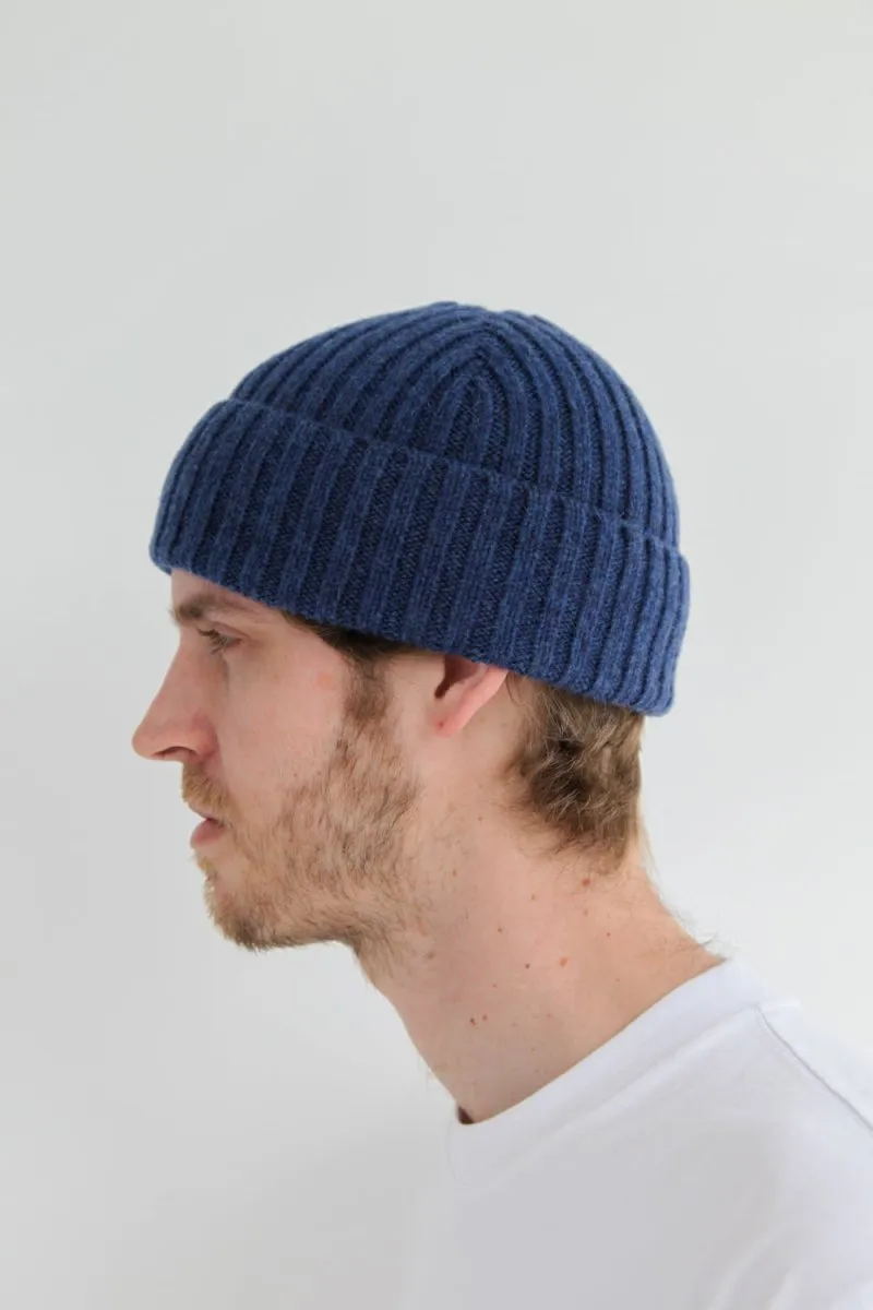 Half Dozen Super-Soft Lambswool Fisherman Beanie (Rhapsody Blue)