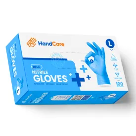 HandCare Blue Nitrile Gloves - Exam Grade, Powder Free (4 Mil), 100 Cases (Bulk)