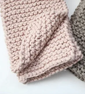 Handmade Chunky Knitted Scarf - Pink