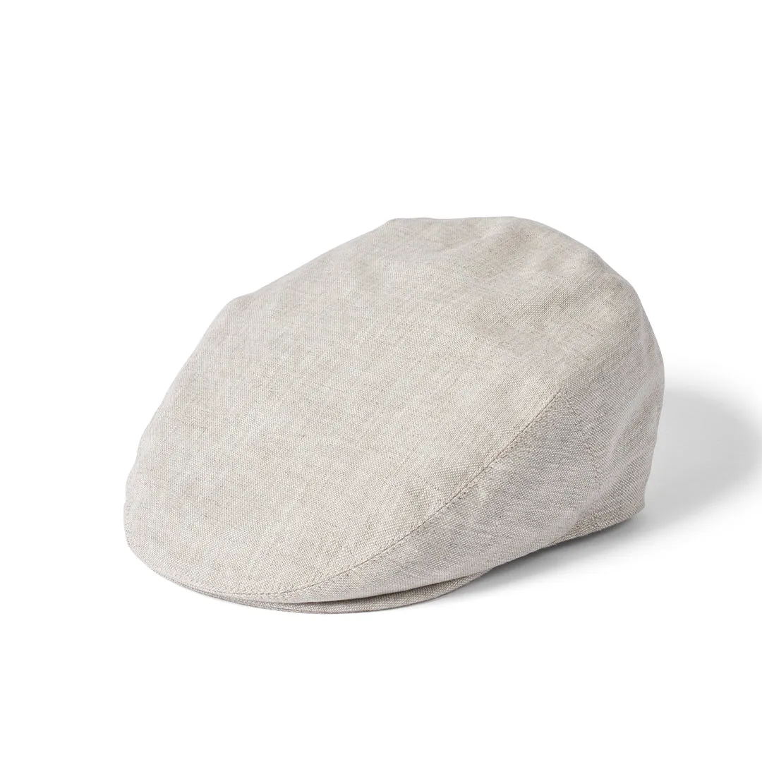 Irish Linen Flat Cap Natural by Failsworth