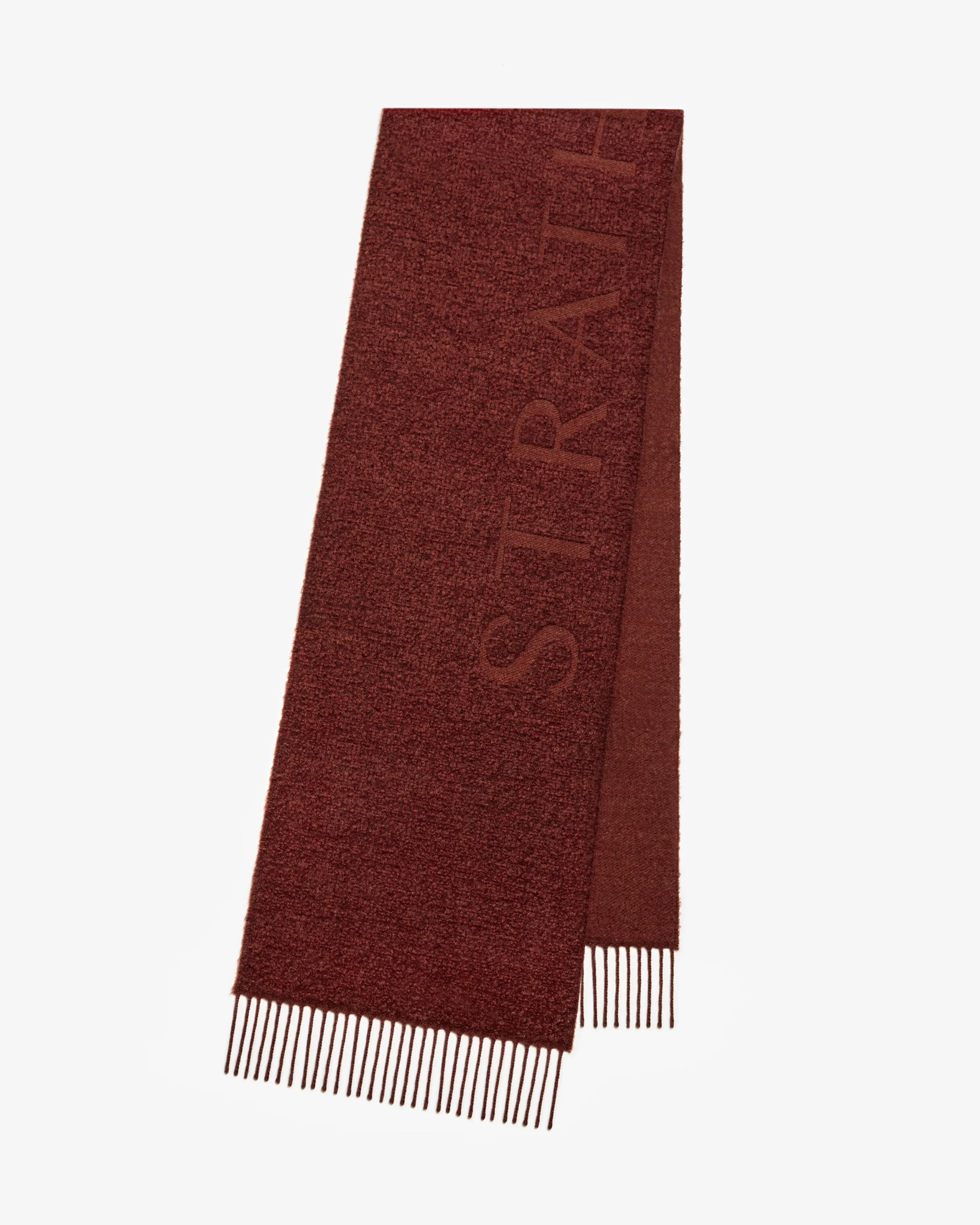 Jura Bouclé Alpaca Blend Scarf - Oxblood Jacquard