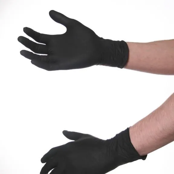 Latex Medical Gloves, Matt Black - Box of 100