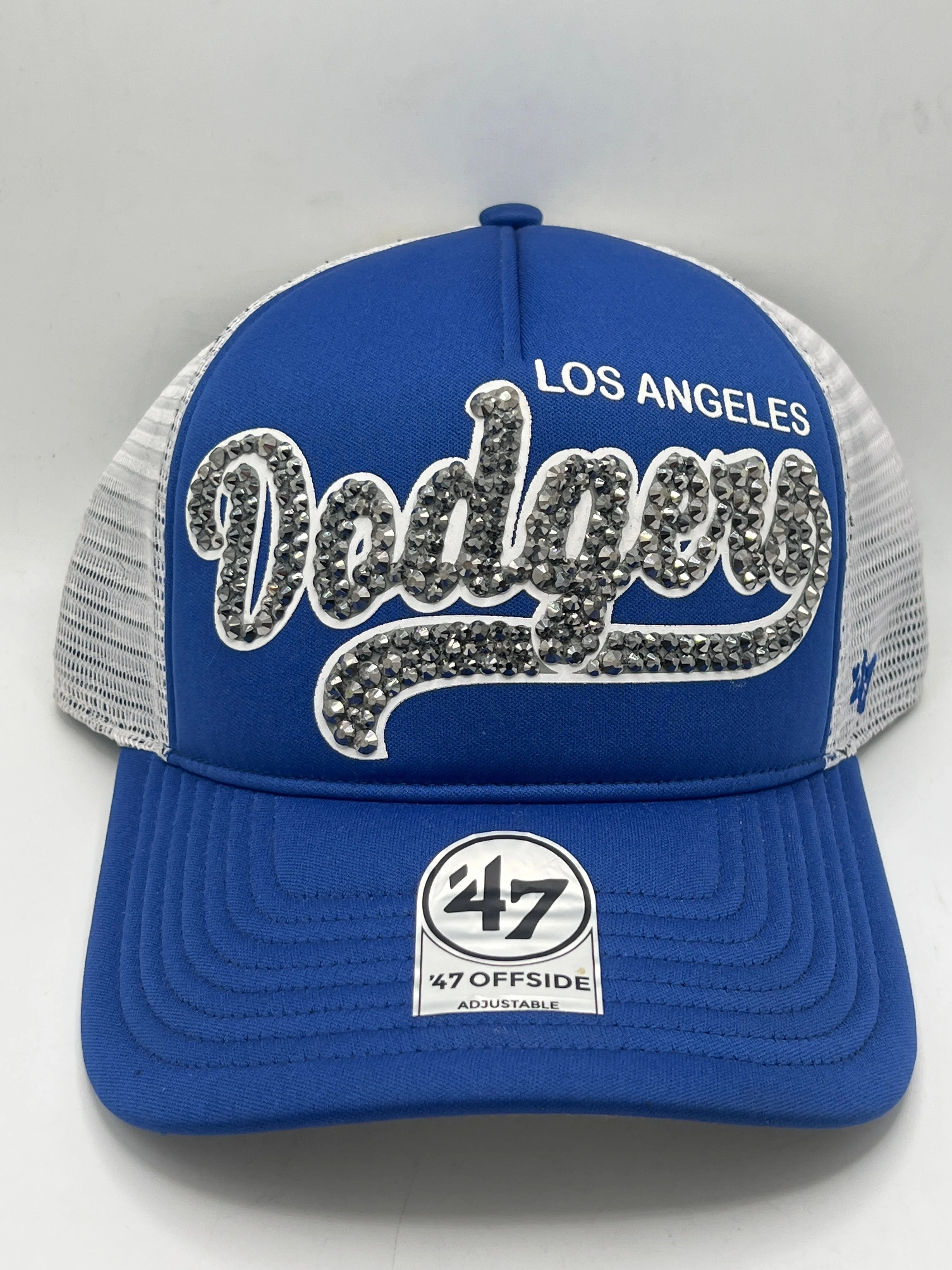 Los Angeles Dodgers MLB 47 Offside Up Logo Bedazzle Royal Blue Adjustable Trucker Hat