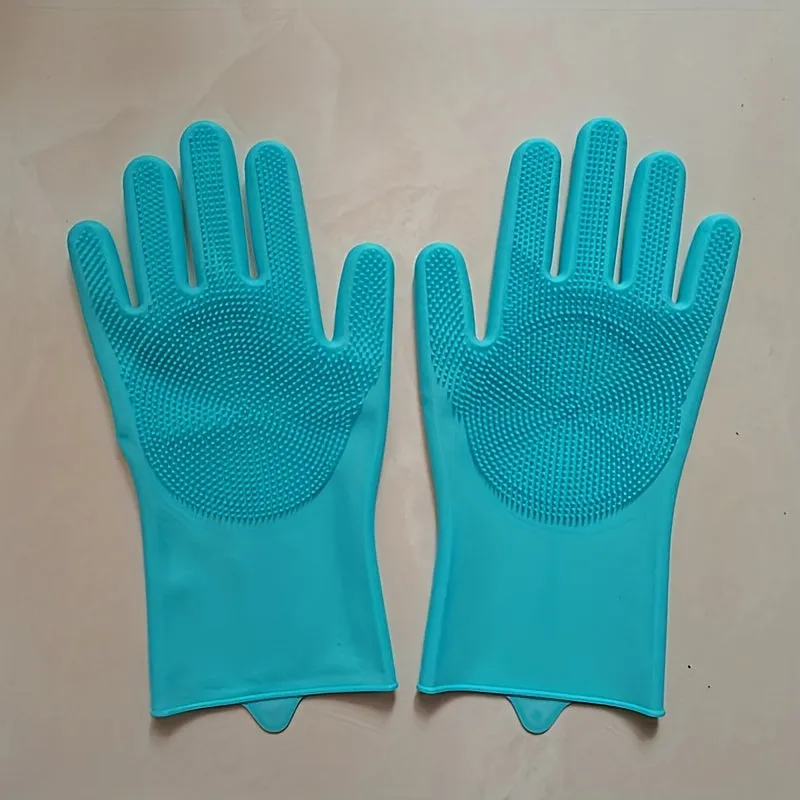 Magic Silicone Gloves Waterproof Cleaning  Dishwashing Combo