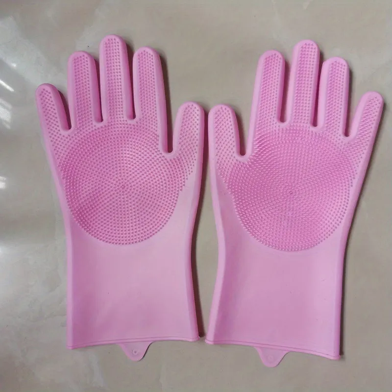 Magic Silicone Gloves Waterproof Cleaning  Dishwashing Combo