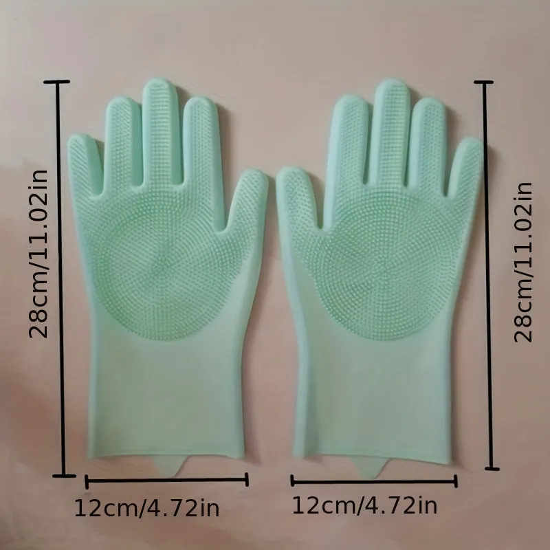 Magic Silicone Gloves Waterproof Cleaning  Dishwashing Combo