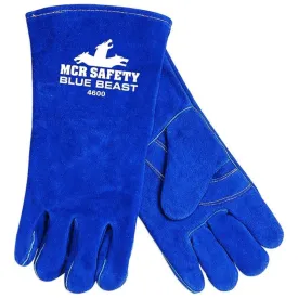 MCR Safety Blue Beast 4600 Welders Glove with Reinforced Thumb & Palm, Blue, X-Large, 1 Dozen