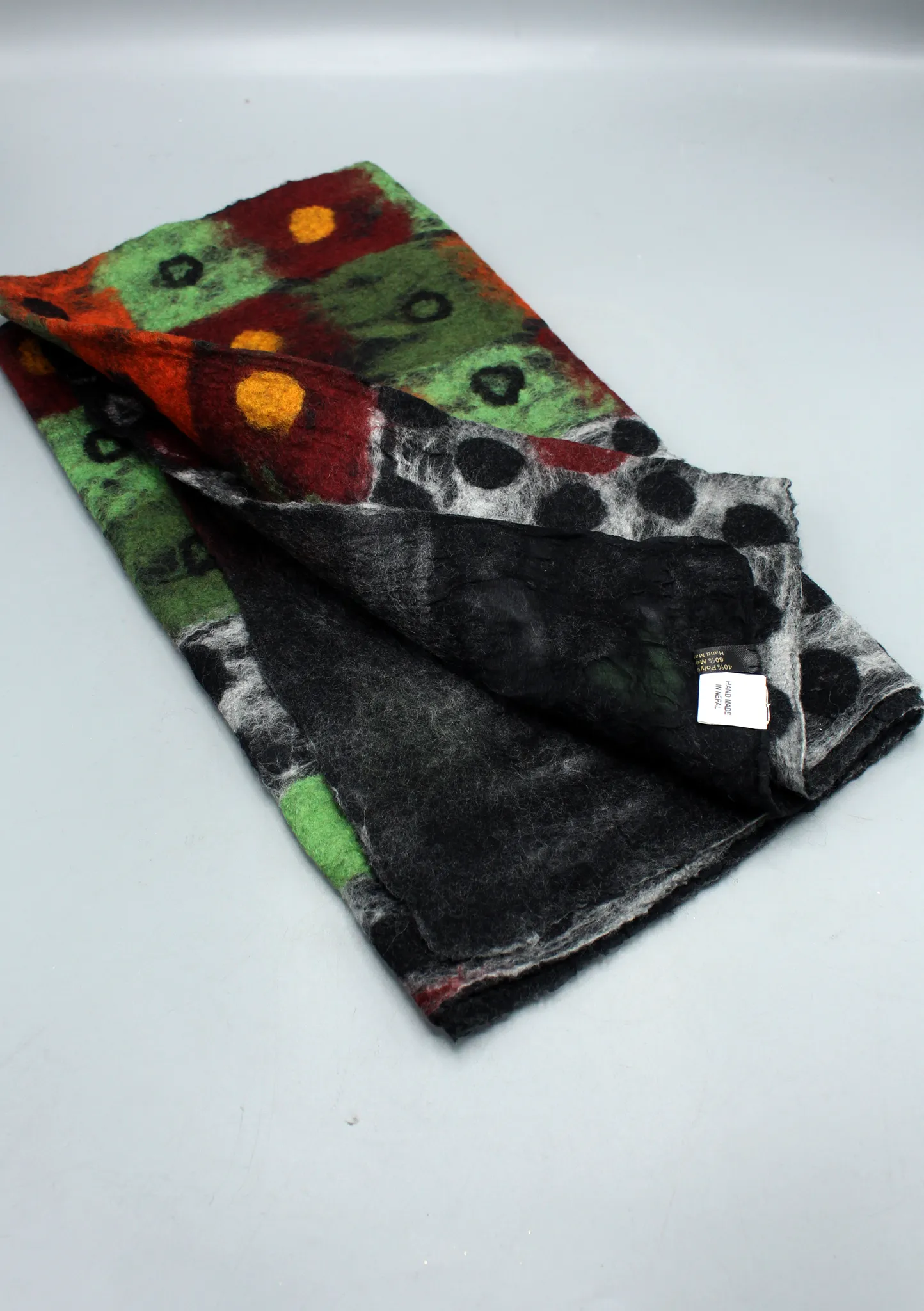 Polka Dot Design Felted Wool Women's Scarf