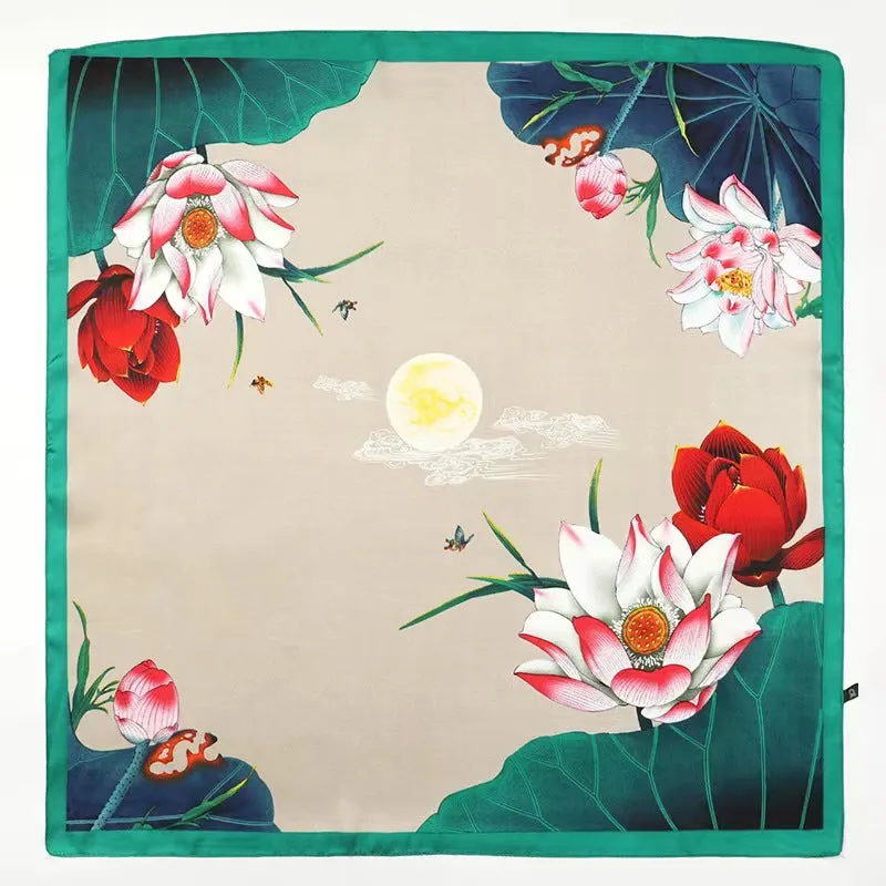 Pre Order:  Lotus Flower Square Scarf