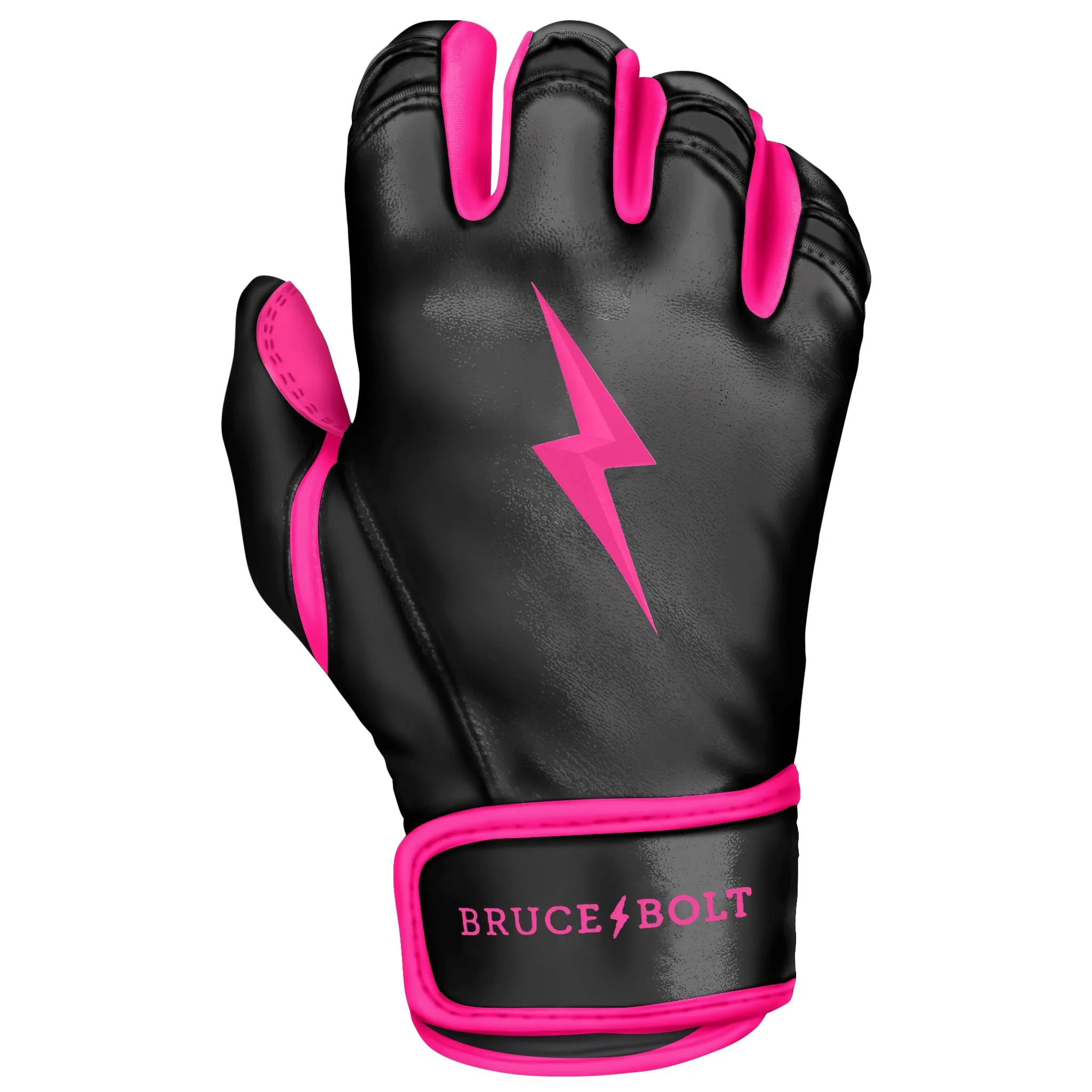 PREMIUM PRO Creator Series Short Cuff Batting Gloves | BLACK w/ HOT PINK