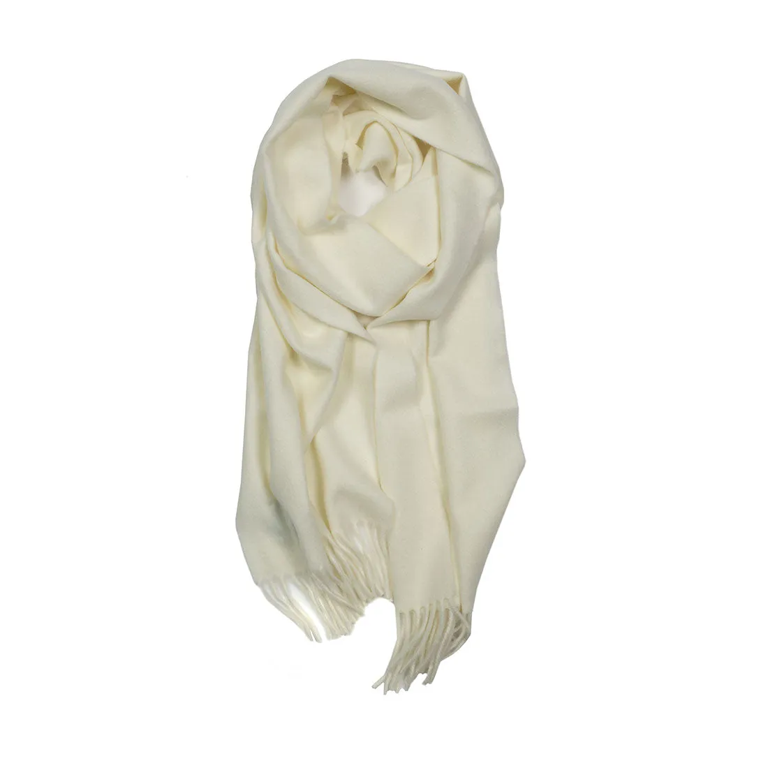 "Jura" lambswool/angora scarf in Winter White color