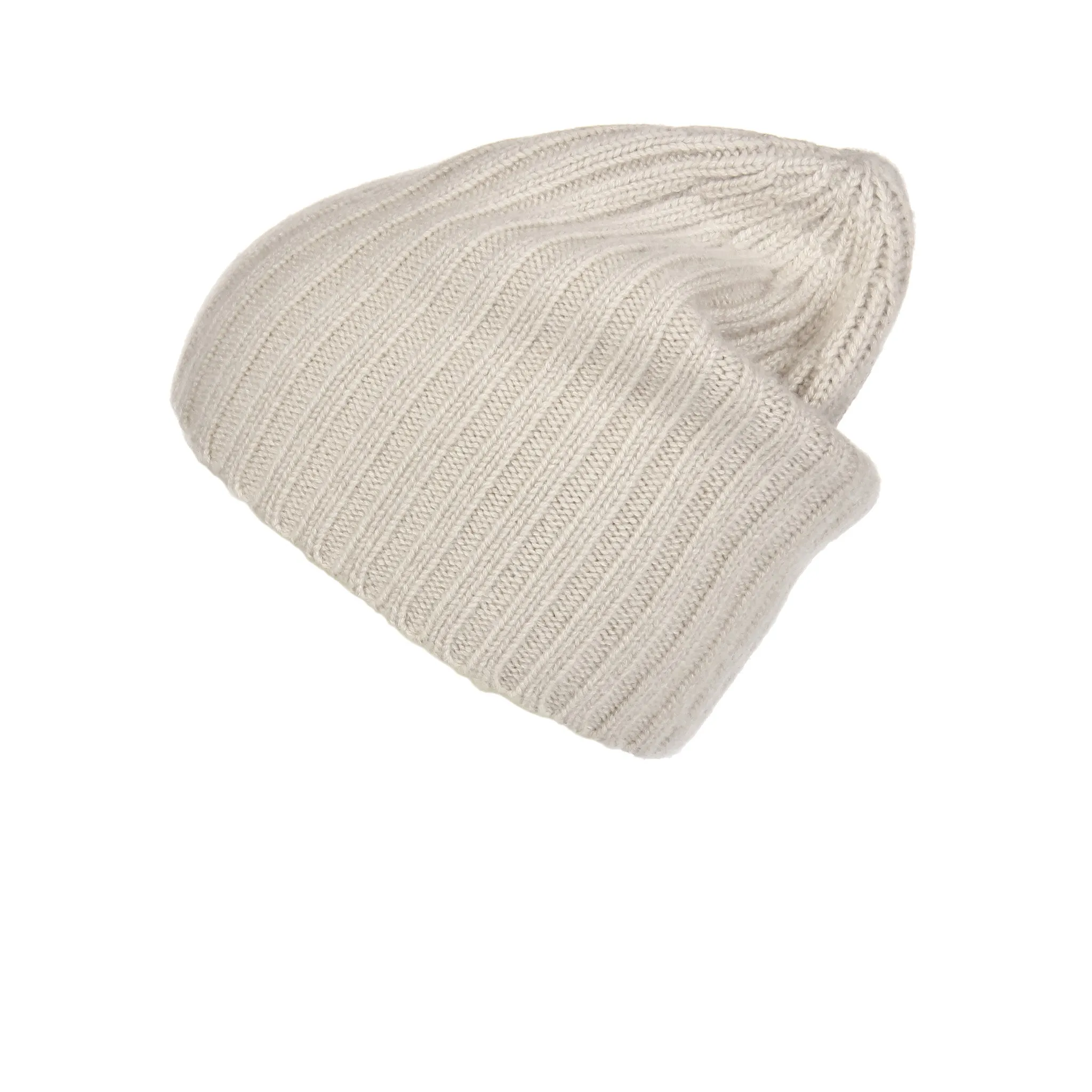 Ribbed Sand Cashmere Hat