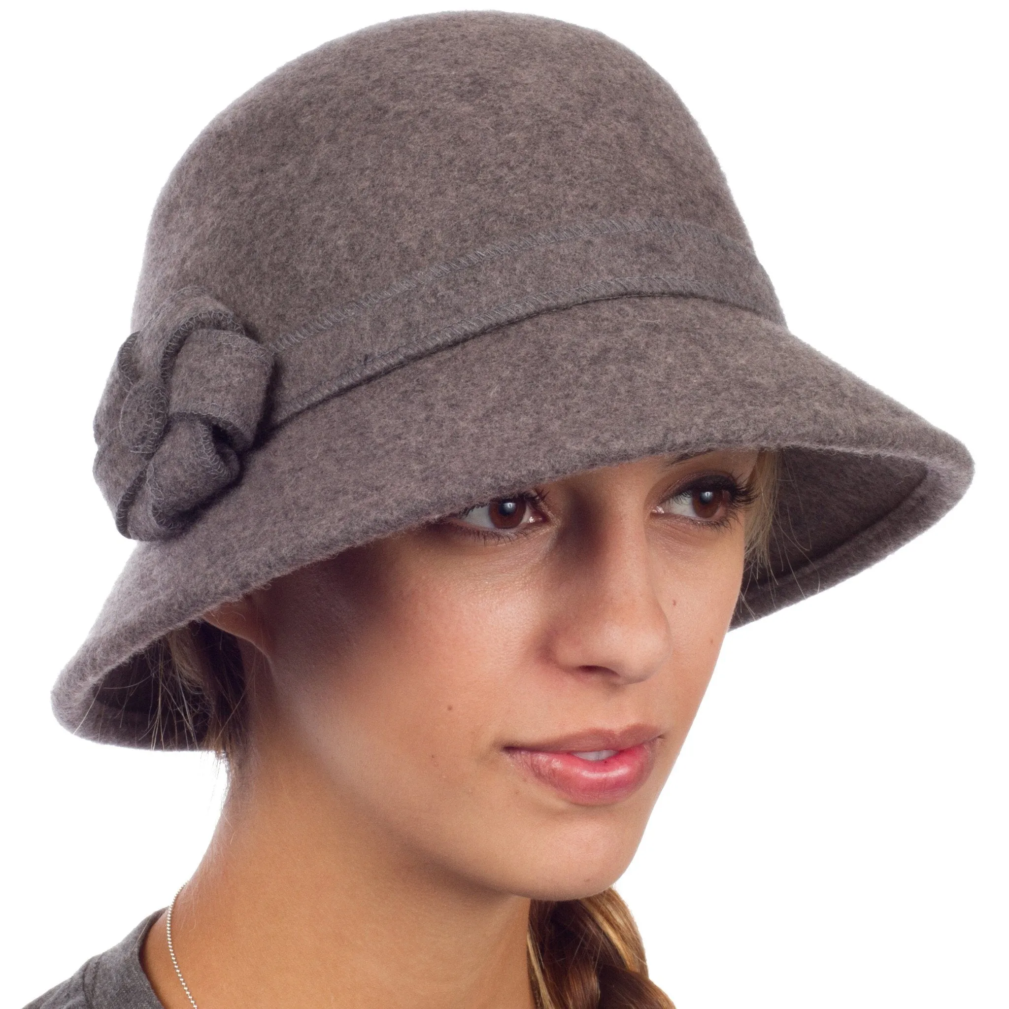 Sakkas Molly Vintage Style Wool Cloche Hat