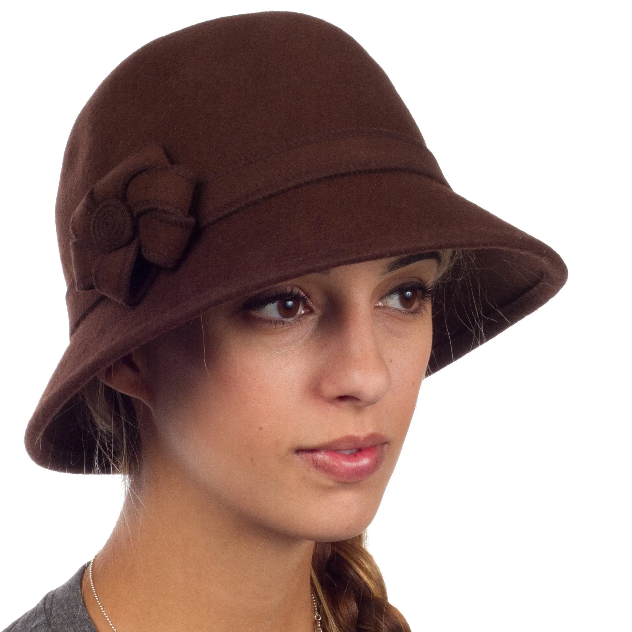 Sakkas Molly Vintage Style Wool Cloche Hat