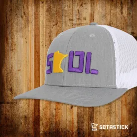 SotaStick Football State Gray/White 3D Trucker Hat