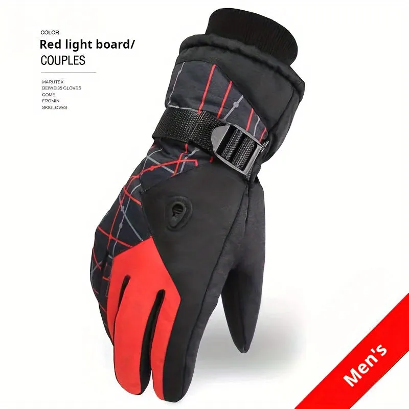 Winter Ski Gloves - Waterproof, Coldproof with Velvet Lining for Warmth, Thickened Design for Cycling & Motorcycle Riding