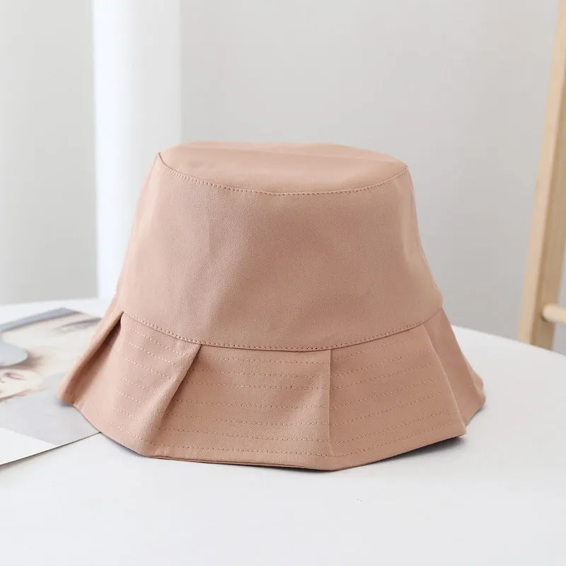 Women Sun Hats Female Summer Solid Bucket Hat Lady Pure Color Panama Cotton Outdoor Fisherman Hat