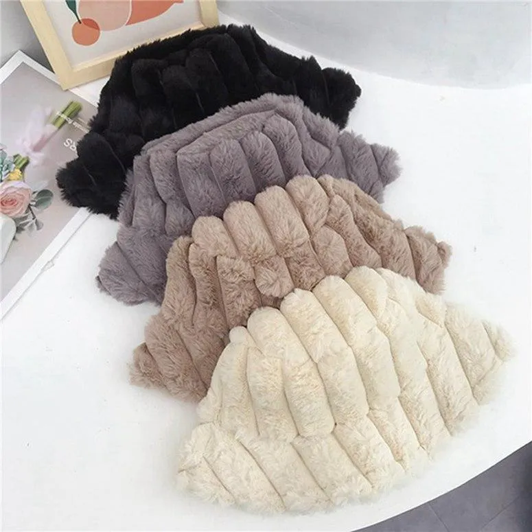 Women's Korean Style All-match Plush Fisherman Hat Casual Warm Soft Basin Hat