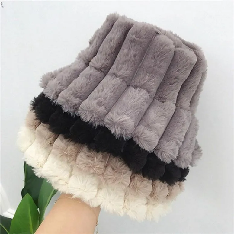 Women's Korean Style All-match Plush Fisherman Hat Casual Warm Soft Basin Hat