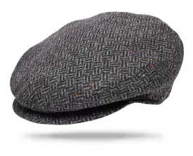 Wool Ivy Grey Herringbone cap